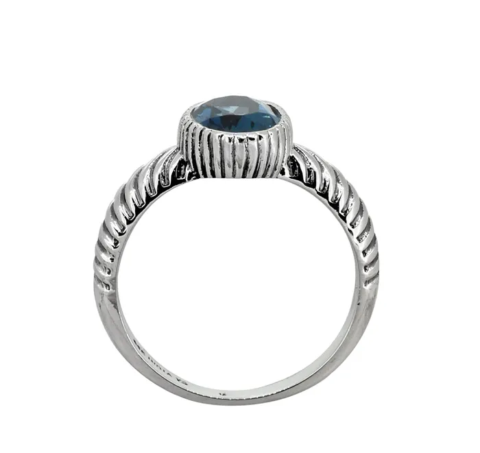 Rings YoTreasure London Blue Topaz 925 Sterling Silver Gemstone Ring