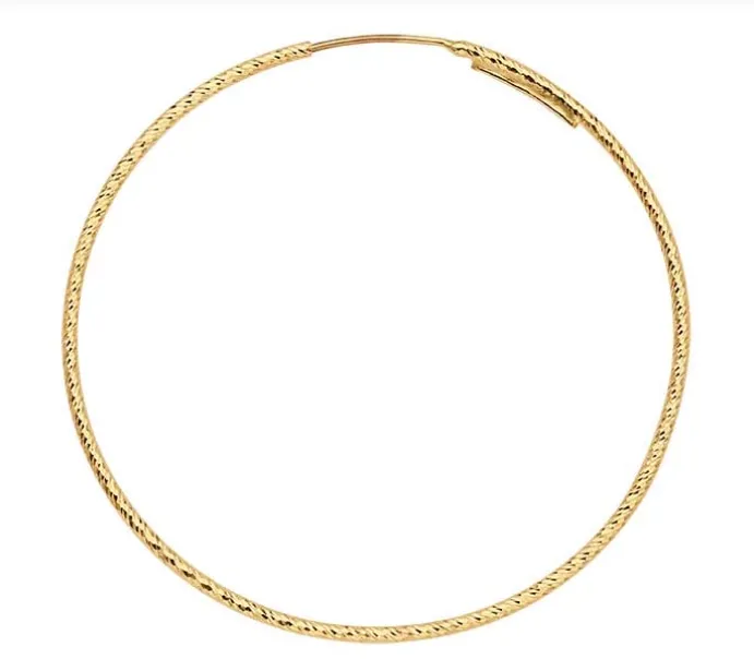 Rio Grande Earrings 14k Yellow Gold Sparkle Endless Hoop 43mm Earrings I9197 Rio Grande Earrings 14k Yellow Gold Sparkle Endless Hoop 43mm Earrings I9197