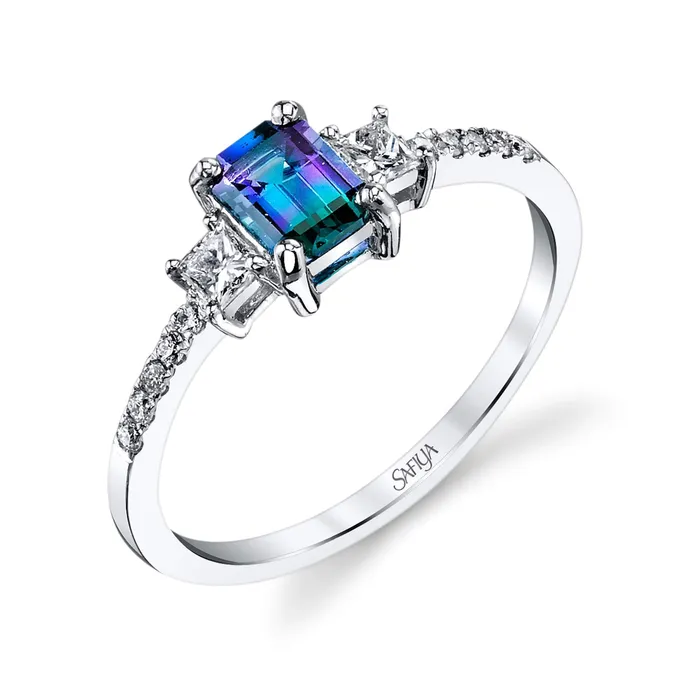 Safiya Jewels Rings Natural Bliss 14K White Gold Natural Alexandrite Ring Safiya Jewels Rings Natural Bliss 14K White Gold Natural Alexandrite Ring
