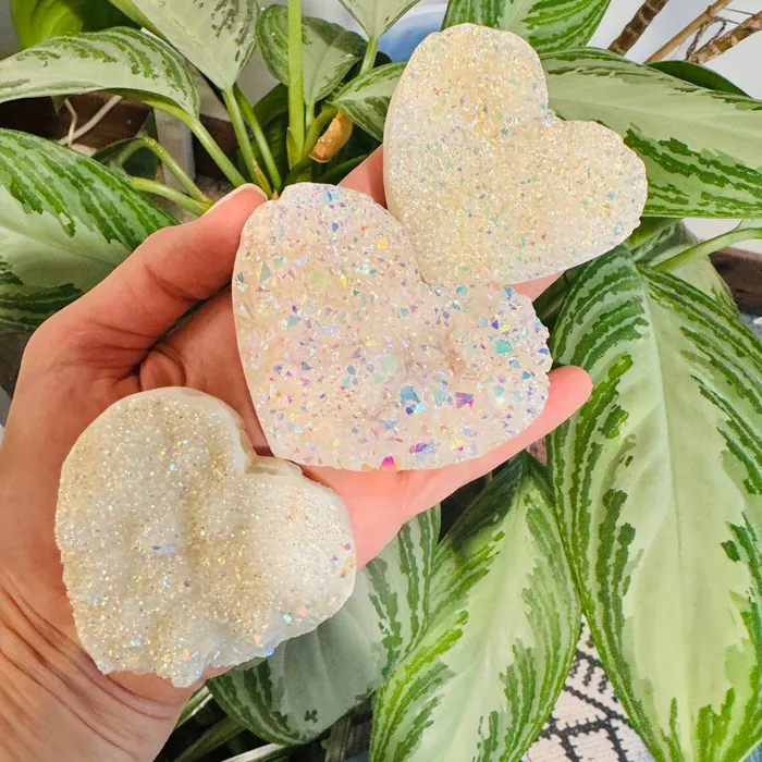 Sarah Belle Charm Necklaces Angel Aura Quartz Cluster Heart