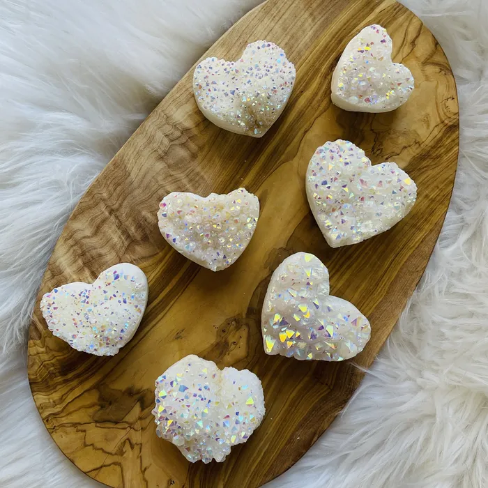 Sarah Belle Charm Necklaces Angel Aura Quartz Cluster Heart