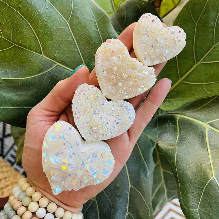 Sarah Belle Charm Necklaces Angel Aura Quartz Cluster Heart