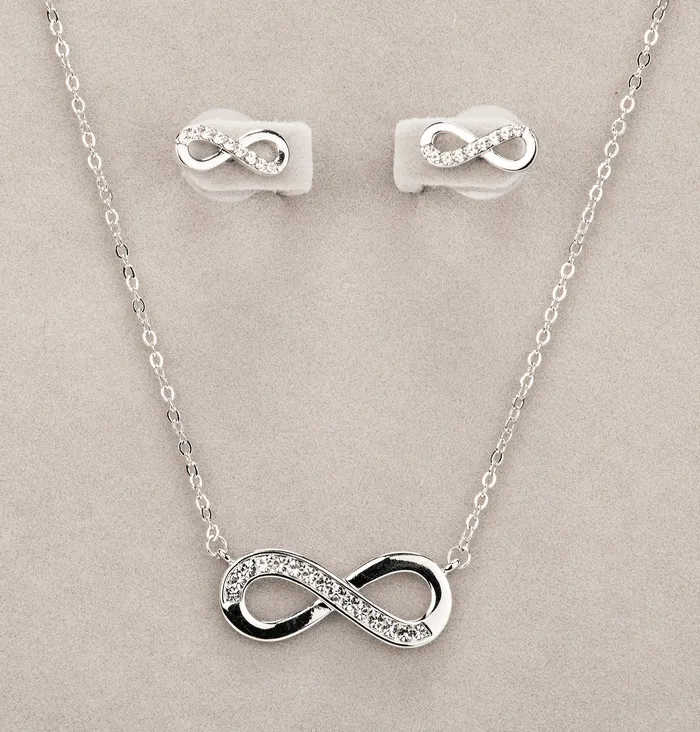 Silver Infinity Necklace Earring Set Newgrange Living Earrings
