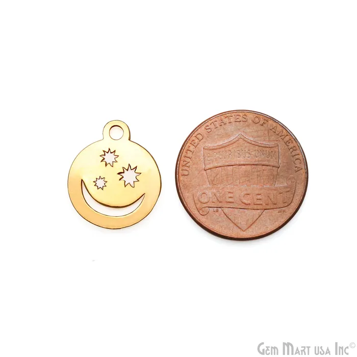 Smiley Emoji Shape Charms 16x133mm Laser Finding Jewelry Charm GemMartUSA Charm Necklaces