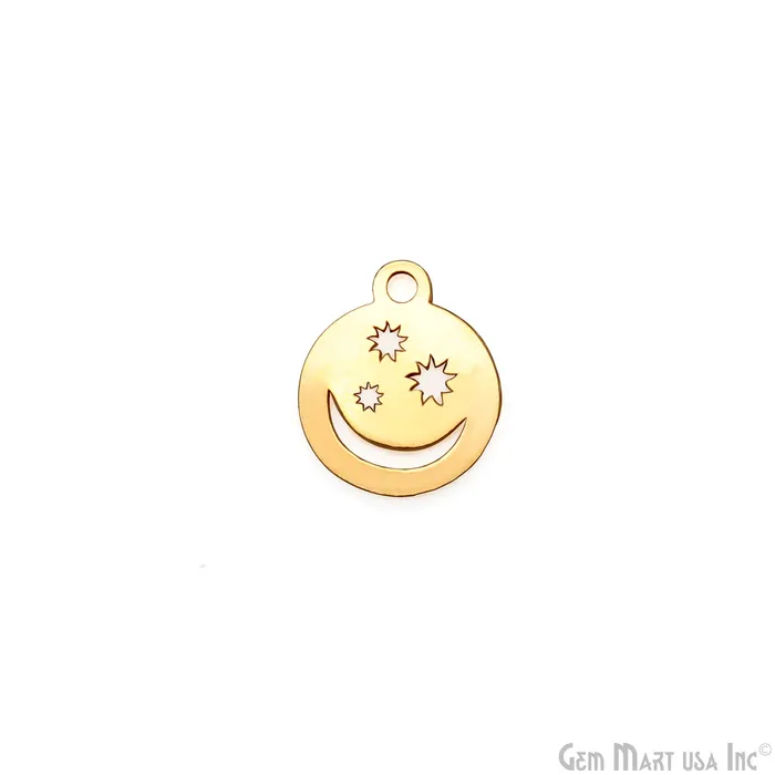 Smiley Emoji Shape Charms 16x133mm Laser Finding Jewelry Charm GemMartUSA Charm Necklaces