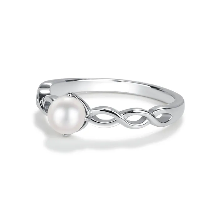 Sterling Silver Pearl Baby Ring with Twisted Band for Little Girls Cherished Moments Jewelry Rings