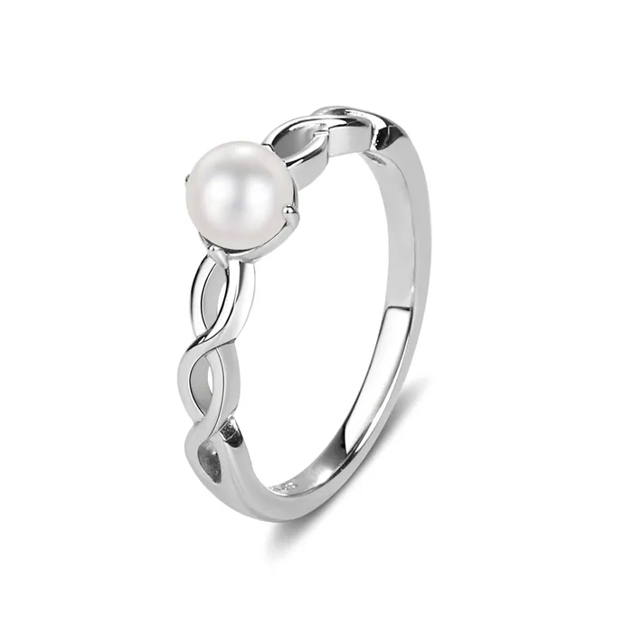 Sterling Silver Pearl Baby Ring with Twisted Band for Little Girls Cherished Moments Jewelry Rings
