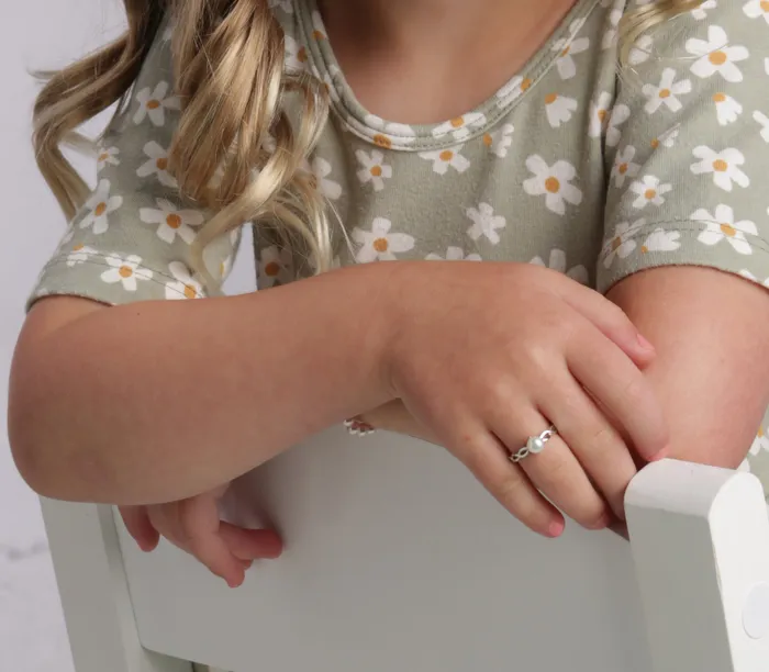 Sterling Silver Pearl Baby Ring with Twisted Band for Little Girls Cherished Moments Jewelry Rings