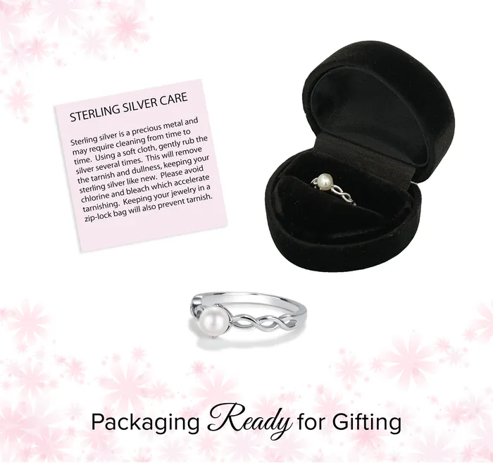 Sterling Silver Pearl Baby Ring with Twisted Band for Little Girls Cherished Moments Jewelry Rings