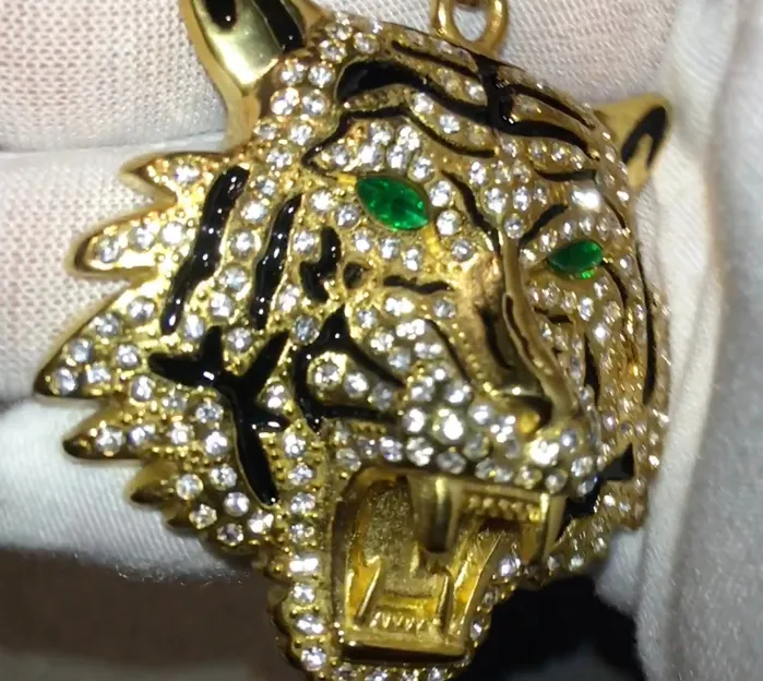 Tiger Pendant Iced Out Pendant Bling Pendants Diamond Tiger Pendant Iced Necklace Angel Necklace Hip Hop Chain Iced Jewellery Minx London Necklaces