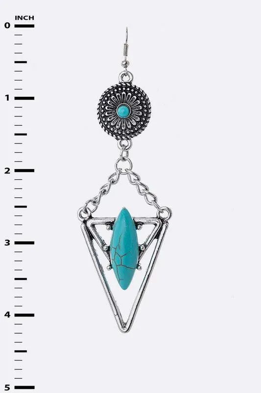 Turquoise Stone Drop Earrings LA Jewelry Plaza Earrings Turquoise Stone Drop Earrings LA Jewelry Plaza Earrings