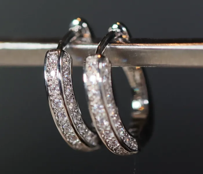Womens Diamond Hoop Earrings Hoop Earrings Womens Earrings Lab Diamonds London Earrings