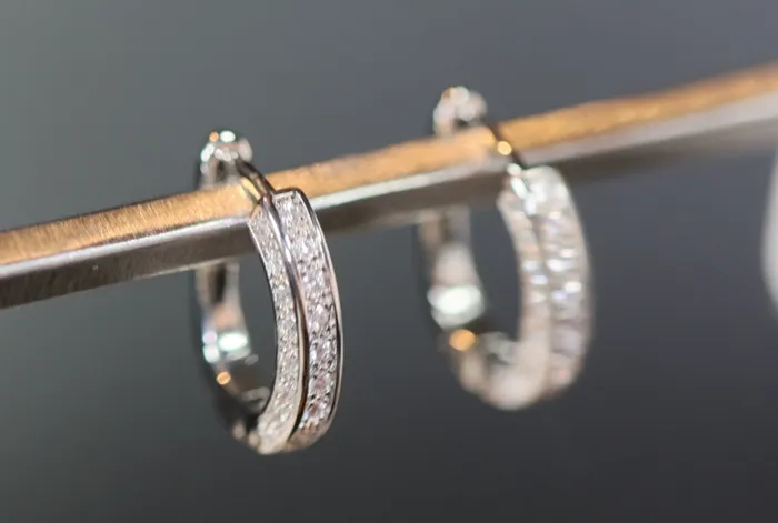 Womens Diamond Hoop Earrings Hoop Earrings Womens Earrings Lab Diamonds London Earrings