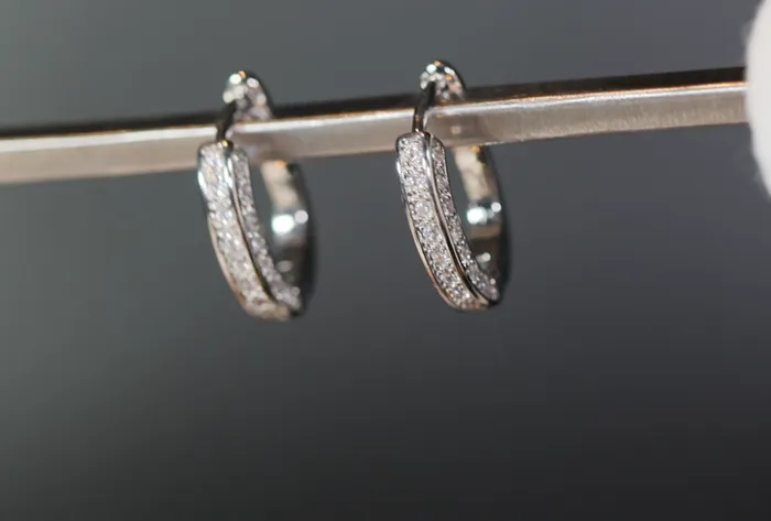 Womens Diamond Hoop Earrings Hoop Earrings Womens Earrings Lab Diamonds London Earrings