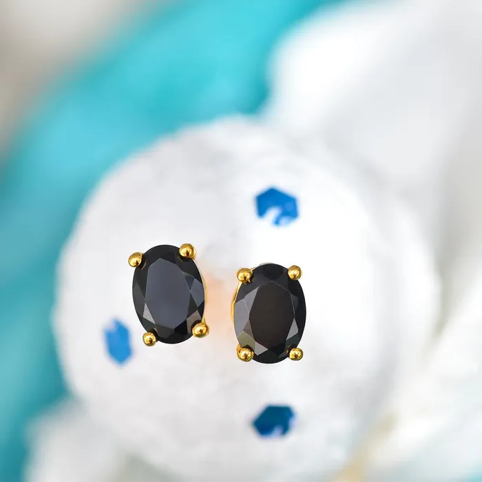 YoTreasure 165 Ct Black Onyx Solid 10k Yellow Gold Stud Earrings Jewelry Earrings YoTreasure 165 Ct Black Onyx Solid 10k Yellow Gold Stud Earrings Jewelry Earrings