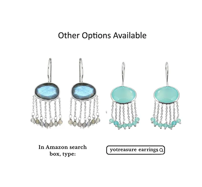 YoTreasure Earrings Labradorite Solid 925 Sterling Silver Fixed Wire Chandelier Earrings Jewelry