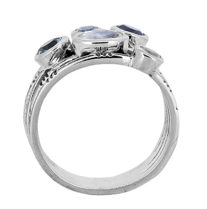 YoTreasure Moonstone Solid 925 Sterling Silver Designer Bypass Ring Jewelry Rings YoTreasure Moonstone Solid 925 Sterling Silver Designer Bypass Ring Jewelry Rings