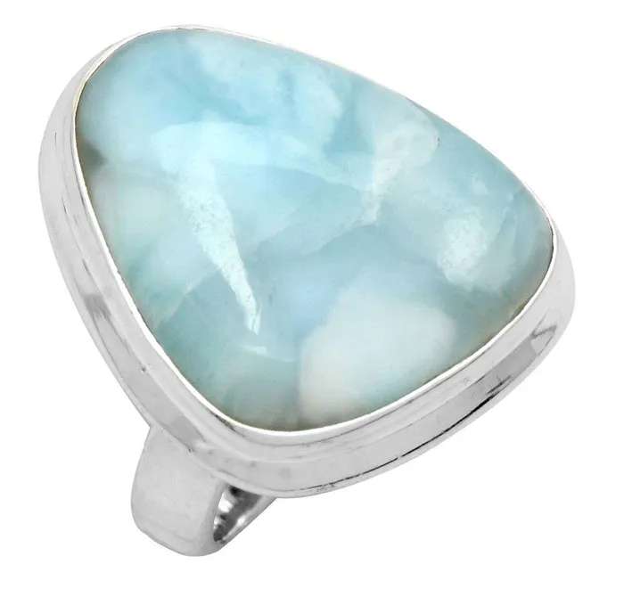 YoTreasure Natural Larimar 925 Sterling Silver Rings Silver Jewelry Necklaces YoTreasure Natural Larimar 925 Sterling Silver Rings Silver Jewelry Necklaces