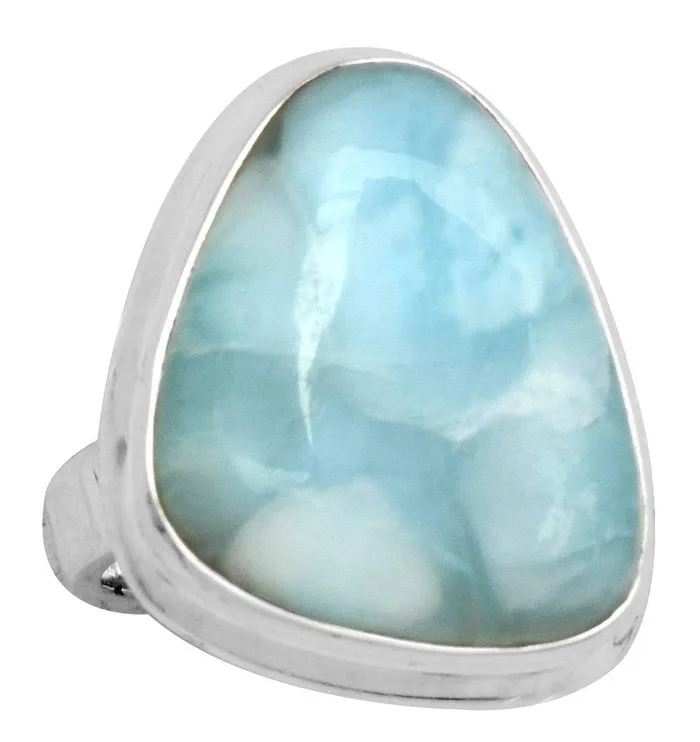 YoTreasure Natural Larimar 925 Sterling Silver Rings Silver Jewelry Necklaces YoTreasure Natural Larimar 925 Sterling Silver Rings Silver Jewelry Necklaces