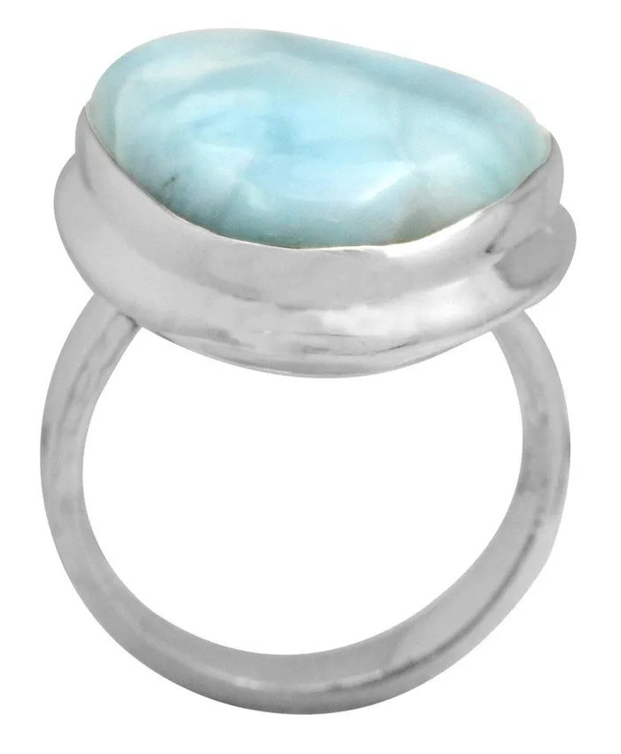 YoTreasure Natural Larimar 925 Sterling Silver Rings Silver Jewelry Necklaces YoTreasure Natural Larimar 925 Sterling Silver Rings Silver Jewelry Necklaces