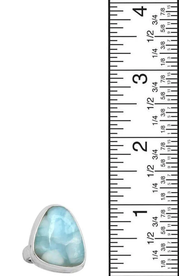 YoTreasure Natural Larimar 925 Sterling Silver Rings Silver Jewelry Necklaces YoTreasure Natural Larimar 925 Sterling Silver Rings Silver Jewelry Necklaces