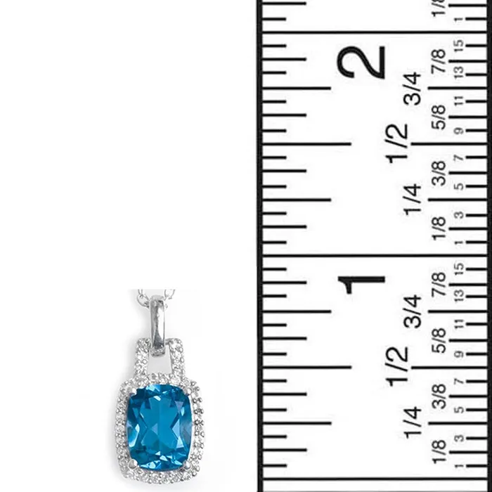 YoTreasure Necklaces 262 Ct London Blue Topaz Solid 925 Sterling Silver Chain Pendant