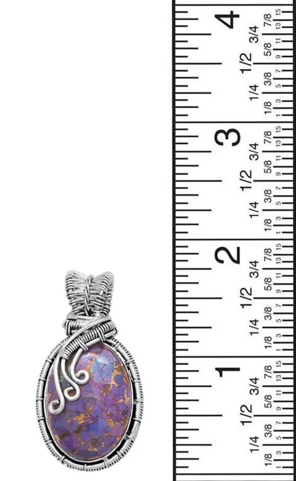 YoTreasure Necklaces Purple Copper Turquoise 925 Solid Sterling Silver Pendant Jewelry YoTreasure Necklaces Purple Copper Turquoise 925 Solid Sterling Silver Pendant Jewelry