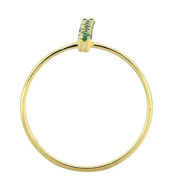 YoTreasure Rings Green Onyx Solid 925 Sterling Silver Gold Plated Ring Jewelry YoTreasure Rings Green Onyx Solid 925 Sterling Silver Gold Plated Ring Jewelry