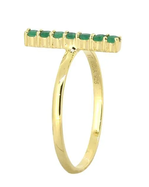 YoTreasure Rings Green Onyx Solid 925 Sterling Silver Gold Plated Ring Jewelry YoTreasure Rings Green Onyx Solid 925 Sterling Silver Gold Plated Ring Jewelry