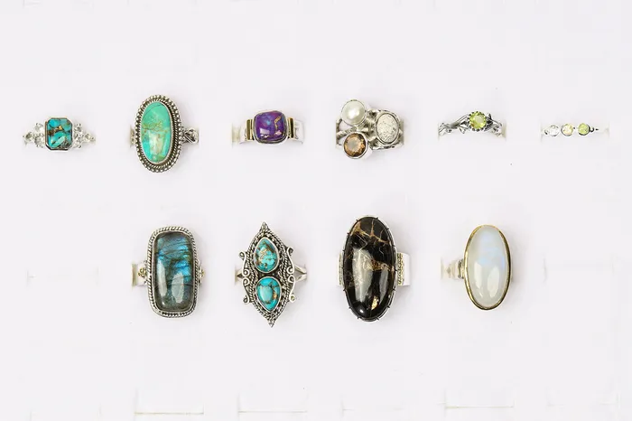 YoTreasure Rings Wholesale Solid 925 Silver Rings Assorted Gemstones Sizes