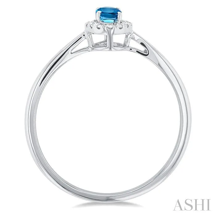 10K White Gold 007ctw Halo Style Blue Topaz and Diamond Ring ASHI DIAMONDS Rings 10K White Gold 007ctw Halo Style Blue Topaz and Diamond Ring ASHI DIAMONDS Rings