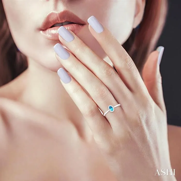 10K White Gold 007ctw Halo Style Blue Topaz and Diamond Ring ASHI DIAMONDS Rings 10K White Gold 007ctw Halo Style Blue Topaz and Diamond Ring ASHI DIAMONDS Rings