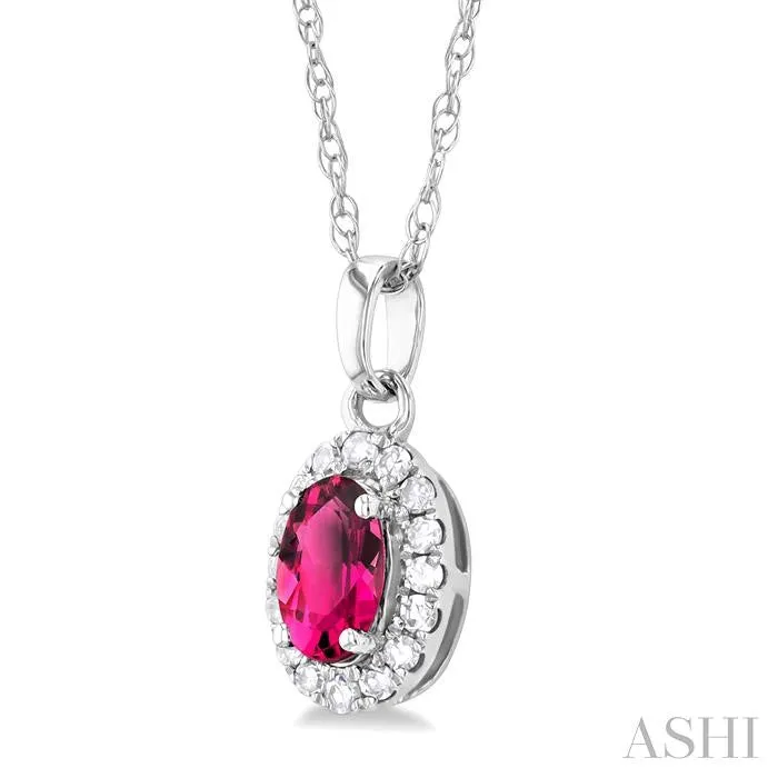 10K White Gold 07ctw Halo Style Tourmaline Necklace ASHI DIAMONDS Necklaces 10K White Gold 07ctw Halo Style Tourmaline Necklace ASHI DIAMONDS Necklaces