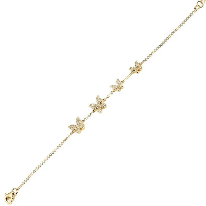 14K Gold Micro Pave Diamond Butterflies Quartet Bracelet Izakov Diamonds Fine Jewelry Bracelets 14K Gold Micro Pave Diamond Butterflies Quartet Bracelet Izakov Diamonds Fine Jewelry Bracelets