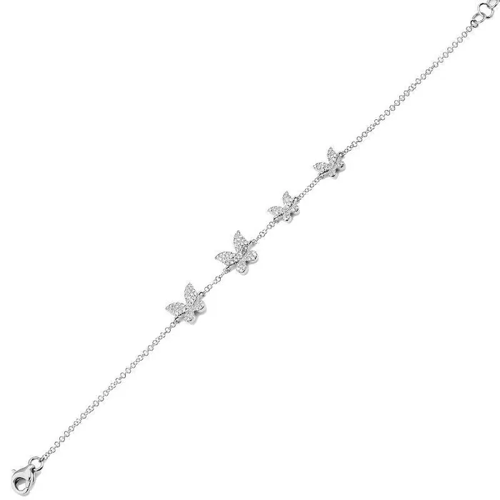 14K Gold Micro Pave Diamond Butterflies Quartet Bracelet Izakov Diamonds Fine Jewelry Bracelets