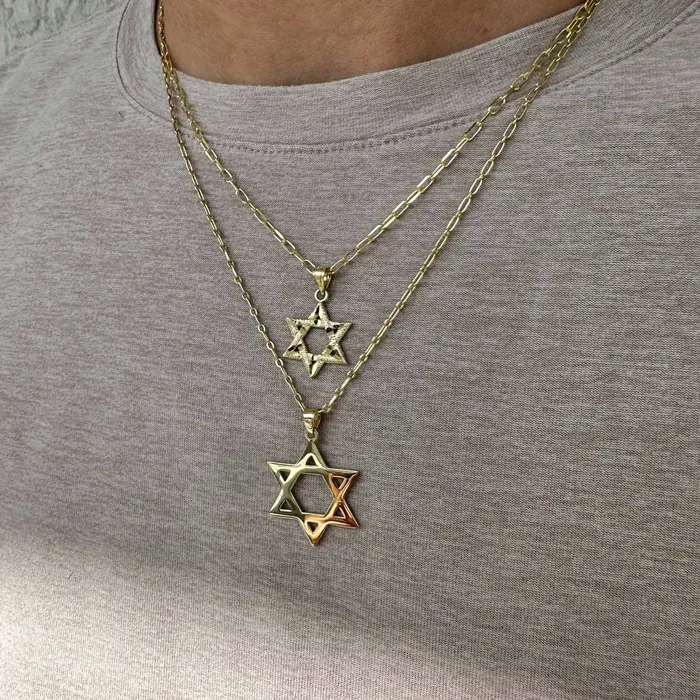 14K Gold Star of David Necklace Pendant Izakov Diamonds Fine Jewelry Necklaces