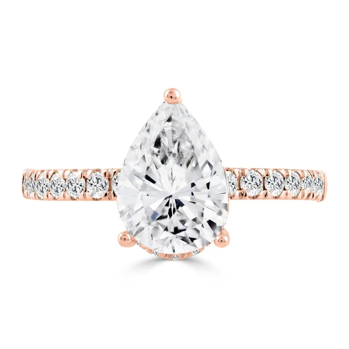 14K ROSE GOLD 12CT ROUNDPEAR DIAMOND LADIES RING CENTER STONE PEAR DIAMOND 2CT Ethos Rings 14K ROSE GOLD 12CT ROUNDPEAR DIAMOND LADIES RING CENTER STONE PEAR DIAMOND 2CT Ethos Rings