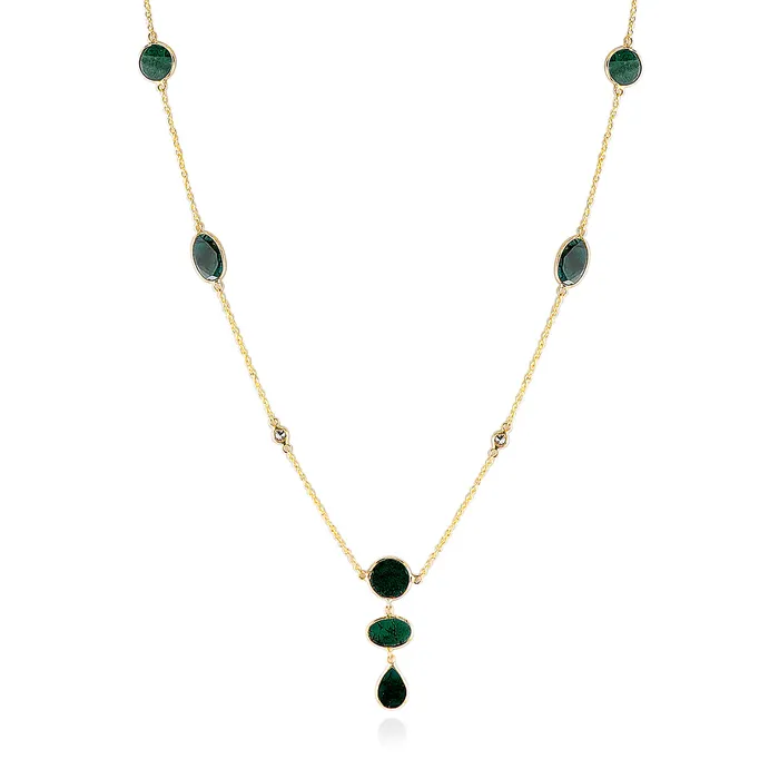14K Yellow Gold 273ctw Lariat Style Necklace DDECO Necklaces