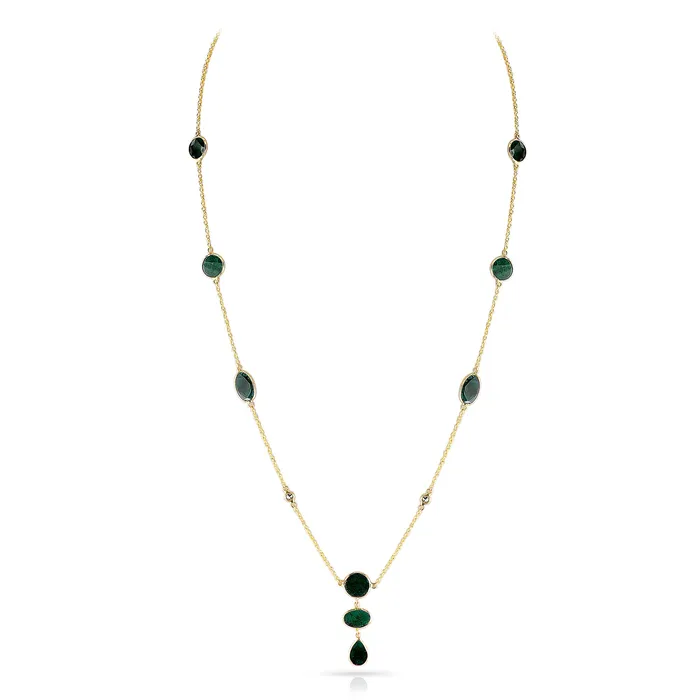 14K Yellow Gold 273ctw Lariat Style Necklace DDECO Necklaces 14K Yellow Gold 273ctw Lariat Style Necklace DDECO Necklaces