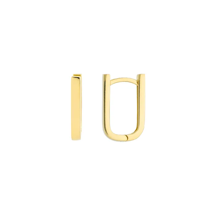 14K Yellow Gold Paperclip Huggie Style Earrings MIDAS CHAIN Earrings