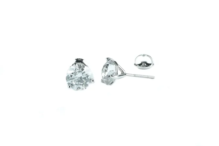 2 ctw Lab Grown Diamond Stud Earrings Crown Jewels Coin Earrings