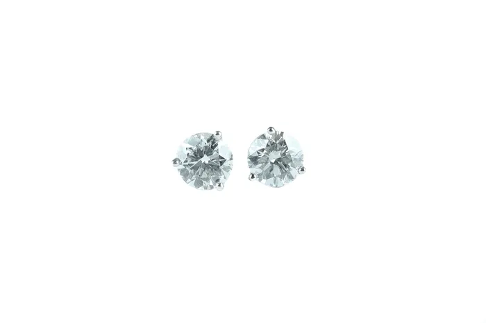 2 ctw Lab Grown Diamond Stud Earrings Crown Jewels Coin Earrings
