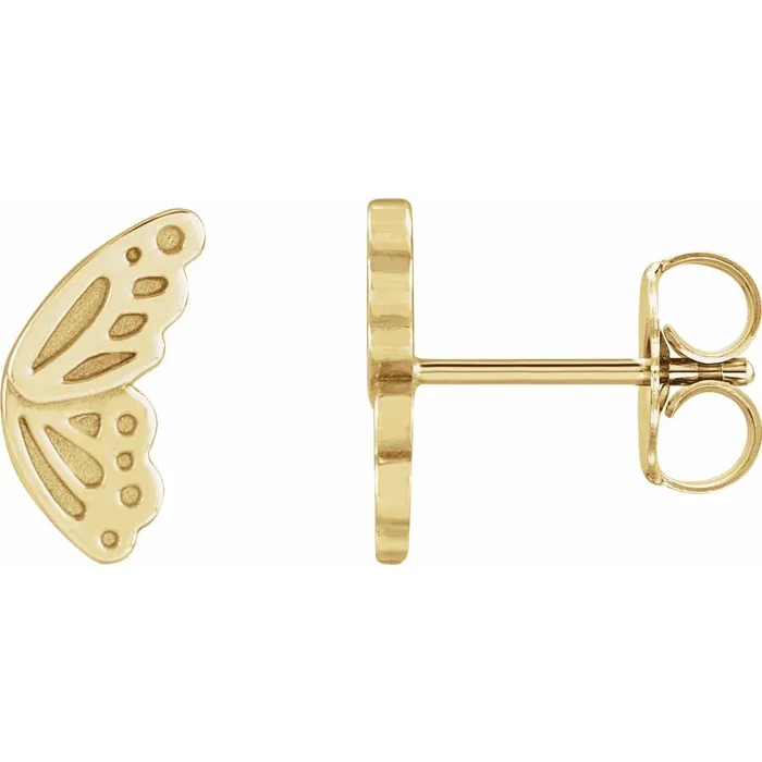 302 Fine Jewelry Earrings Butterfly Wing Stud Earrings Solid 14K Yellow White Rose Gold 302 Fine Jewelry Earrings Butterfly Wing Stud Earrings Solid 14K Yellow White Rose Gold