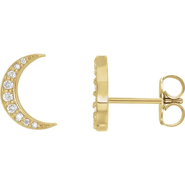 302 Fine Jewelry Earrings Crescent Moon Natural Diamond Celestial Earrings Pair or Single Solid 14K Yellow Rose White Gold Platinum Silver 302 Fine Jewelry Earrings Crescent Moon Natural Diamond Celestial Earrings Pair or Single Solid 14K Yellow Rose White Gold Platinum Silver