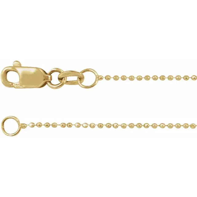 302 Fine Jewelry Necklaces DiamondCut 1 MM Bead Chain 7Bracelet 16 18 20 24 Necklace 14K Yellow White Rose Gold 302 Fine Jewelry Necklaces DiamondCut 1 MM Bead Chain 7Bracelet 16 18 20 24 Necklace 14K Yellow White Rose Gold