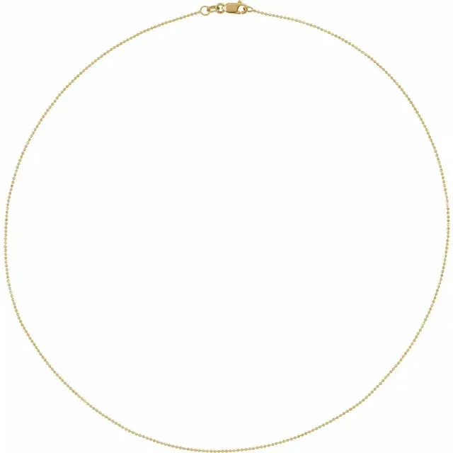 302 Fine Jewelry Necklaces DiamondCut 1 MM Bead Chain 7Bracelet 16 18 20 24 Necklace 14K Yellow White Rose Gold