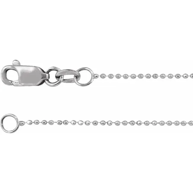 302 Fine Jewelry Necklaces DiamondCut 1 MM Bead Chain 7Bracelet 16 18 20 24 Necklace 14K Yellow White Rose Gold