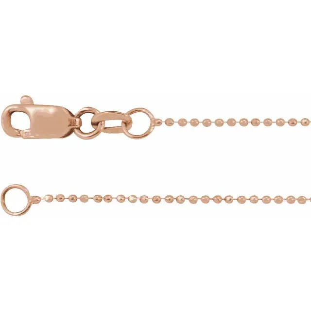 302 Fine Jewelry Necklaces DiamondCut 1 MM Bead Chain 7Bracelet 16 18 20 24 Necklace 14K Yellow White Rose Gold