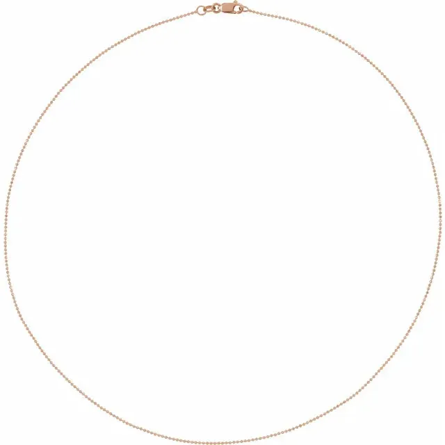 302 Fine Jewelry Necklaces DiamondCut 1 MM Bead Chain 7Bracelet 16 18 20 24 Necklace 14K Yellow White Rose Gold