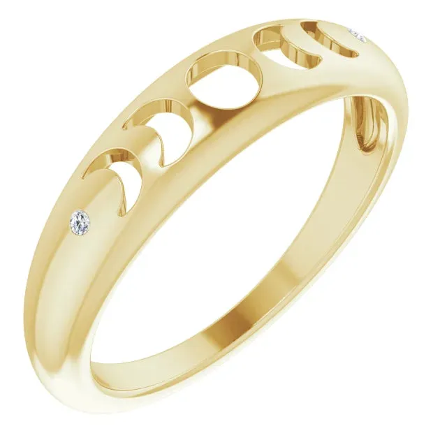 302 Fine Jewelry Rings Moon Phase Natural Diamond Ring Solid 14K White Yellow Rose Gold or Silver 302 Fine Jewelry Rings Moon Phase Natural Diamond Ring Solid 14K White Yellow Rose Gold or Silver